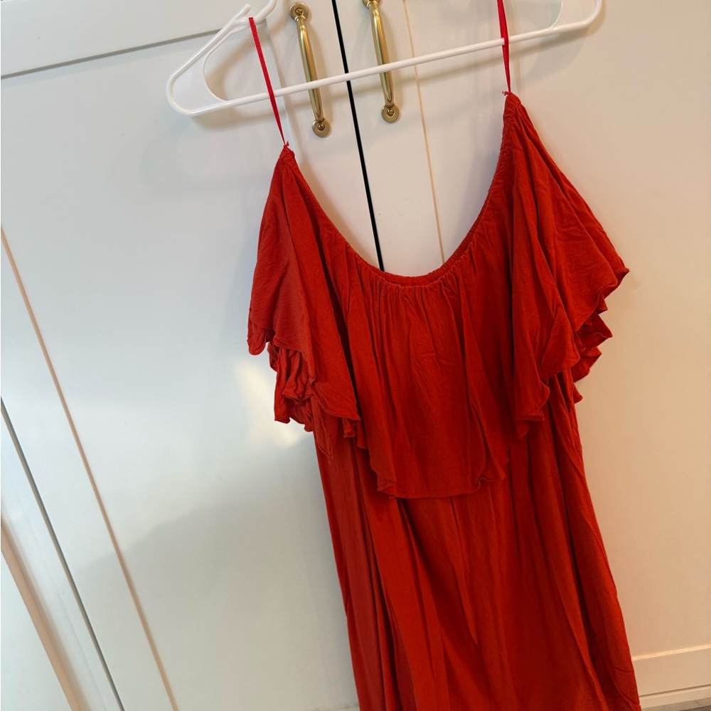MLM Vibrant Red Ruffle Off-Shoulder dress - Picture 3 of 3